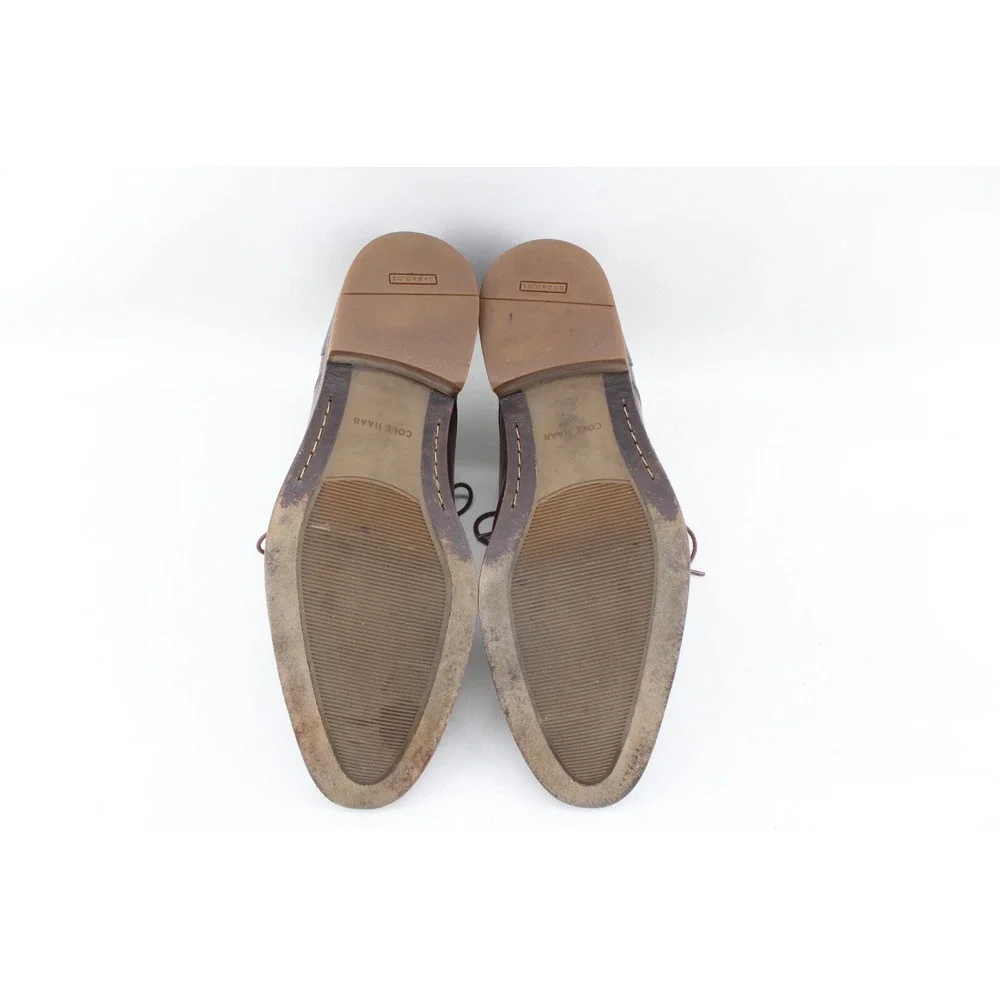 COLE HAAN GRAND OS MADISON C12848 OXFORD PLAIN TOE BROWN LEATHER SHOE MENS 10.5M
